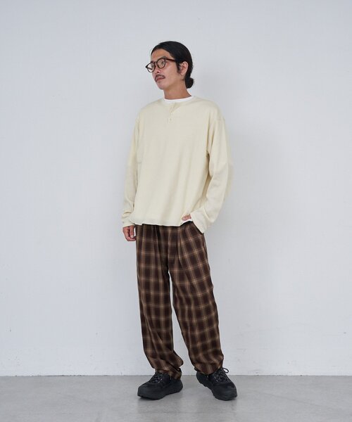 Kastane（カスタネ）の「【セットアップ対応/ユニセックス】BM チェックイージーパンツ（その他パンツ・レディース・ブラック/ブラウン・FREE）」の9枚目の写真