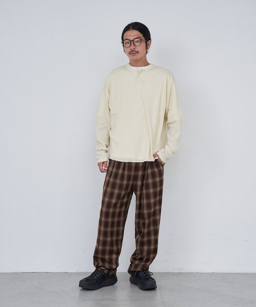 Kastane（カスタネ）の「【セットアップ対応/ユニセックス】BM チェックイージーパンツ（その他パンツ・レディース・ブラック/ブラウン・FREE）」の6枚目の写真