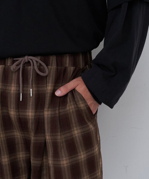 Kastane（カスタネ）の「【セットアップ対応/ユニセックス】BM チェックイージーパンツ（その他パンツ・レディース・ブラック/ブラウン・FREE）」の8枚目の写真