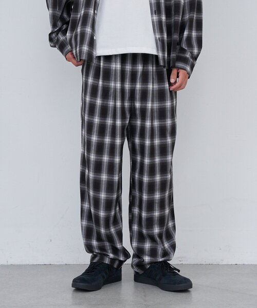 Kastane（カスタネ）の「【セットアップ対応/ユニセックス】BM チェックイージーパンツ（その他パンツ・レディース・ブラック/ブラウン・FREE）」の3枚目の写真