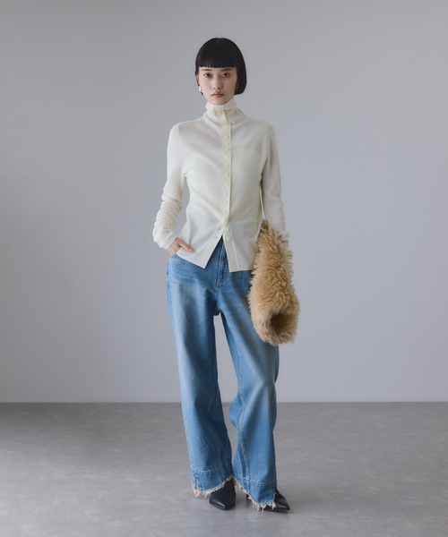 アンチピリングタートルフィットプルオーバー（ニット/セーター