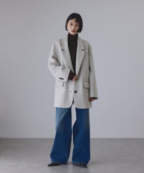 ADAM ET ROPE'（アダムエロペ）の「アンチピリングタートルフィットプルオーバー（ニット/セーター・レディース・ホワイト/ダークブラウン/チャコールグレー・FREE）」の19枚目の写真