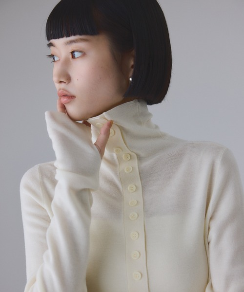 アンチピリングタートルフィットプルオーバー（ニット/セーター