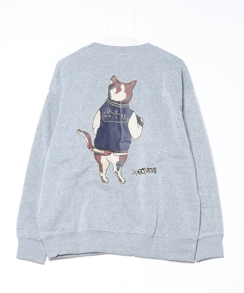 ARCADE（アーケード）の「暖かい裏起毛 猫 キャッツ スウェットトレーナー / ハードロックバンド スケーター ゆるかわ BEAUMERE（スウェット・メンズ・ブラック系1/ブラック系3/グレー系1/ホワイト系1/ホワイト系2/グレー系2/ホワイト系3/ブラック系2/ブラウン系3・M/L/LL）」の10枚目の写真