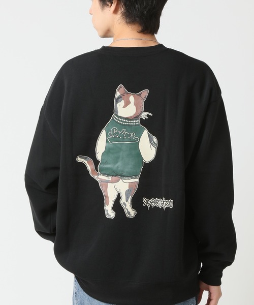 ARCADE（アーケード）の「暖かい裏起毛 猫 キャッツ スウェットトレーナー / ハードロックバンド スケーター ゆるかわ BEAUMERE（スウェット・メンズ・ブラック系1/ブラック系3/グレー系1/ホワイト系1/ホワイト系2/グレー系2/ホワイト系3/ブラック系2/ブラウン系3・M/L/LL）」の4枚目の写真