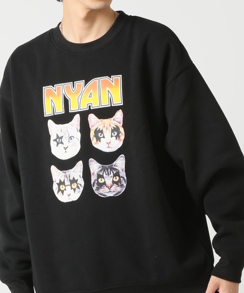 ARCADE（アーケード）の「暖かい裏起毛 猫 キャッツ スウェットトレーナー / ハードロックバンド スケーター ゆるかわ BEAUMERE（スウェット・メンズ・ブラック系1/ブラック系3/グレー系1/ホワイト系1/ホワイト系2/グレー系2/ホワイト系3/ブラック系2/ブラウン系3・M/L/LL）」の6枚目の写真