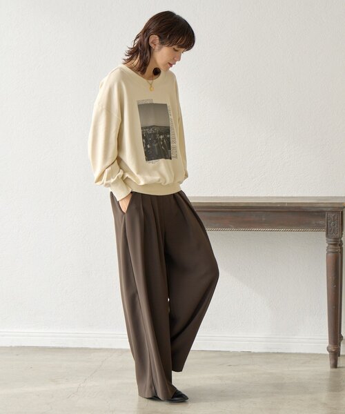 RIVE DROITE(リヴドロワ)の「【大人カジュアルに】2wayPhotoスウェット(Tシャツ/カットソー・レディース・ホワイト系その他/グレー・FREE)」の5枚目の写真