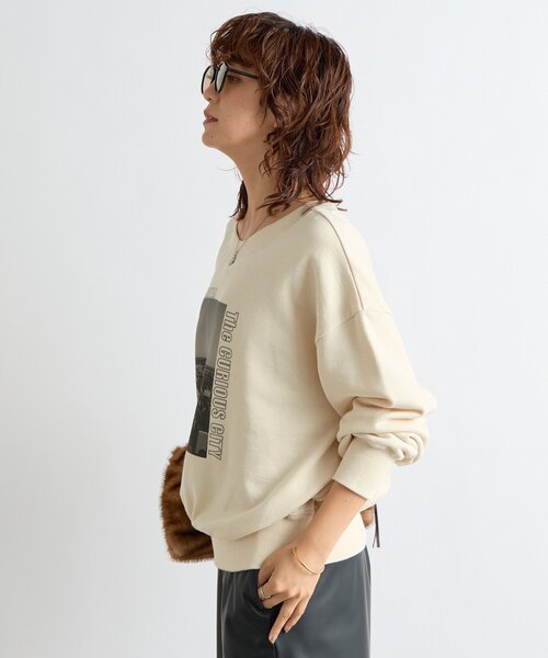 RIVE DROITE(リヴドロワ)の「【大人カジュアルに】2wayPhotoスウェット(Tシャツ/カットソー・レディース・ホワイト系その他/グレー・FREE)」の16枚目の写真