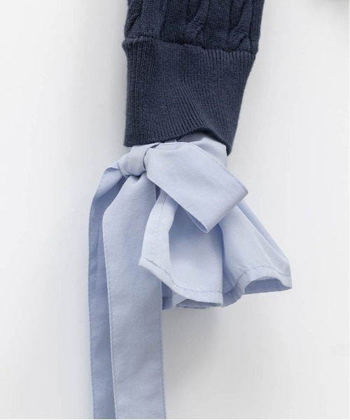 RANDA（ランダ）の「2WAY シャツドッキングレイヤードニット（カーディガン/ボレロ・レディース・キャメル/ネイビー/グレー・FREE）」の18枚目の写真