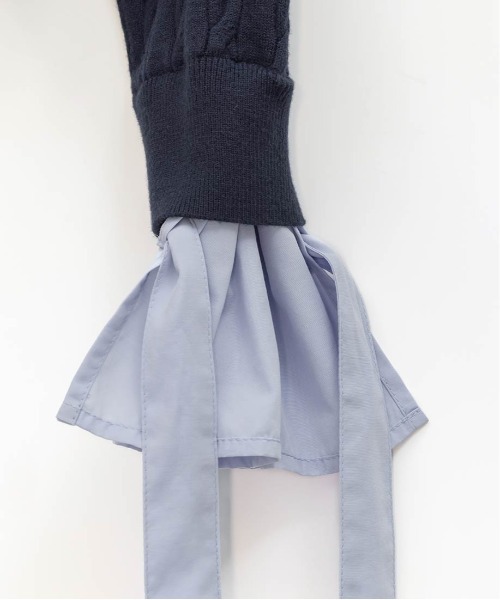 RANDA（ランダ）の「2WAY シャツドッキングレイヤードニット（カーディガン/ボレロ・レディース・キャメル/ネイビー/グレー・FREE）」の19枚目の写真