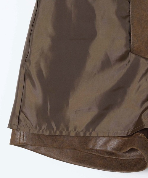 JEANASIS（ジーナシス）の「ヴィンテージレザーライクショートパンツ/606131（その他パンツ・レディース・ブラック/ブラウン・MEDIUM/SMALL）」の11枚目の写真