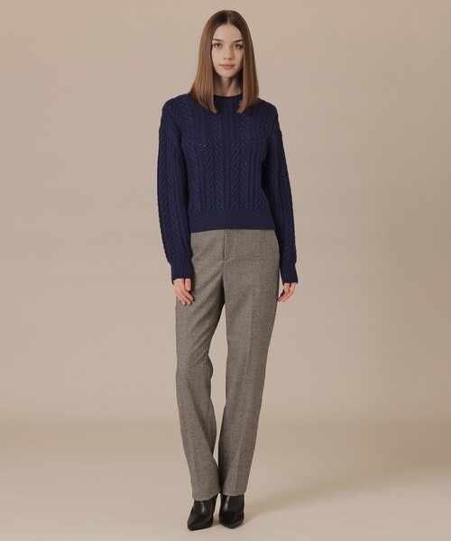 MACKINTOSH LONDON（マッキントッシュ ロンドン）の「【婦人画報11月号掲載】ブリリアントニットケーブルプルオーバー（ニット/セーター・レディース・オフホワイト/ワイン/グレー系その他/ネイビー・38）」の14枚目の写真