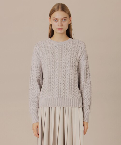 MACKINTOSH LONDON（マッキントッシュ ロンドン）の「【婦人画報11月号掲載】ブリリアントニットケーブルプルオーバー（ニット/セーター・レディース・オフホワイト/ワイン/グレー系その他/ネイビー・38）」の12枚目の写真