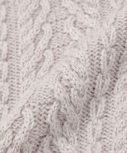 MACKINTOSH LONDON（マッキントッシュ ロンドン）の「【婦人画報11月号掲載】ブリリアントニットケーブルプルオーバー（ニット/セーター・レディース・オフホワイト/ワイン/グレー系その他/ネイビー・38）」の7枚目の写真