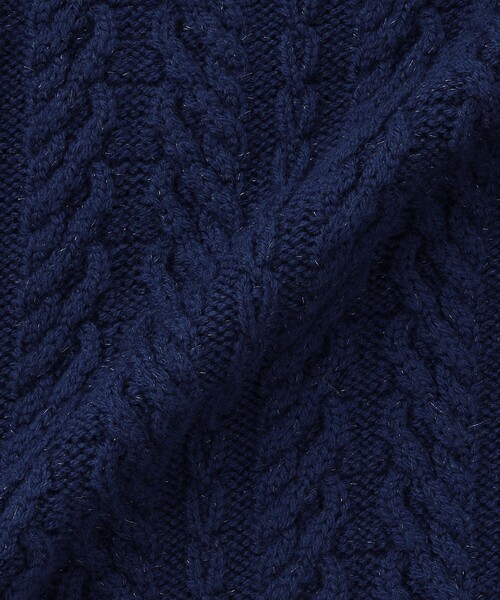 MACKINTOSH LONDON（マッキントッシュ ロンドン）の「【婦人画報11月号掲載】ブリリアントニットケーブルプルオーバー（ニット/セーター・レディース・オフホワイト/ワイン/グレー系その他/ネイビー・38）」の6枚目の写真