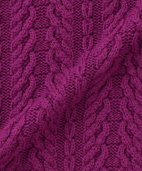 MACKINTOSH LONDON（マッキントッシュ ロンドン）の「【婦人画報11月号掲載】ブリリアントニットケーブルプルオーバー（ニット/セーター・レディース・オフホワイト/ワイン/グレー系その他/ネイビー・38）」の5枚目の写真