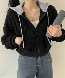 暖かいボアパーカー ジップアップブルゾン