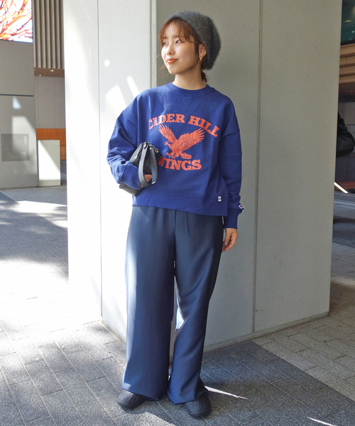 Russell Athletic(ラッセルアスレティック)の「RUSSELL ATHLETIC/ラッセルアスレチック ロゴスウェット RCW-25717(スウェット・レディース・チャコールグレー/ネイビー・FREE)」の9枚目の写真
