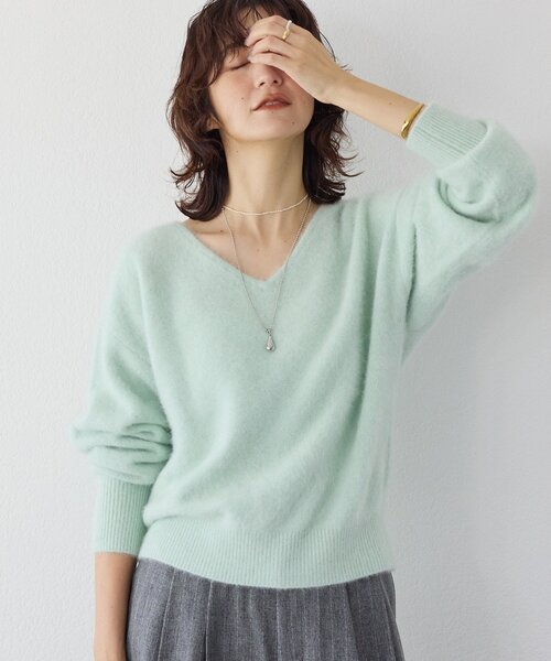 RIVE DROITE（リヴドロワ）の「【最高気温10度の寒い日に！/リバイバル】ファーヤーン2WAYニット（ニット/セーター・レディース・ダークブラウン/ミント/ホワイト系その他・FREE）」の3枚目の写真