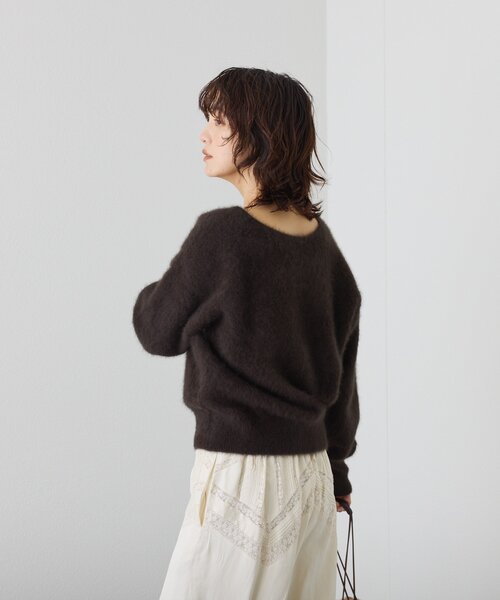 RIVE DROITE（リヴドロワ）の「【最高気温10度の寒い日に！/リバイバル】ファーヤーン2WAYニット（ニット/セーター・レディース・ダークブラウン/ミント/ホワイト系その他・FREE）」の12枚目の写真