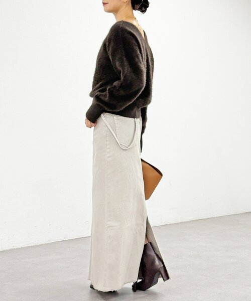 RIVE DROITE（リヴドロワ）の「【最高気温10度の寒い日に！/リバイバル】ファーヤーン2WAYニット（ニット/セーター・レディース・ダークブラウン/ミント/ホワイト系その他・FREE）」の18枚目の写真