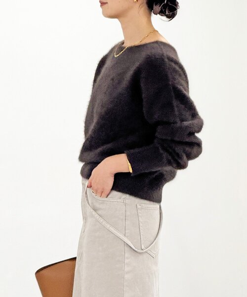 RIVE DROITE（リヴドロワ）の「【最高気温10度の寒い日に！/リバイバル】ファーヤーン2WAYニット（ニット/セーター・レディース・ダークブラウン/ミント/ホワイト系その他・FREE）」の21枚目の写真