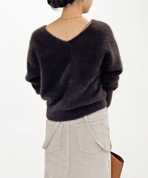 RIVE DROITE（リヴドロワ）の「【最高気温10度の寒い日に！/リバイバル】ファーヤーン2WAYニット（ニット/セーター・レディース・ダークブラウン/ミント/ホワイト系その他・FREE）」の22枚目の写真