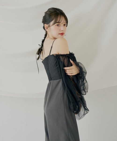 Chico（チコ）の「【SALON byChico】フロントリボンドッキングコンビネゾン/オケージョン（ドレス・レディース・ベージュ/ブラック系その他/ブラック/グレー系その他2・FREE）」の13枚目の写真