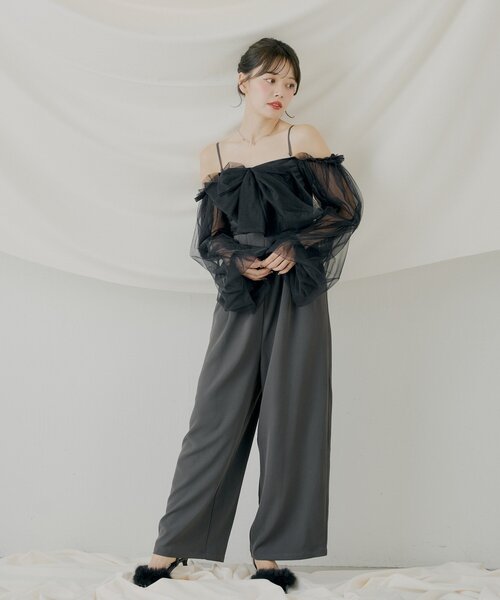 セール】【SALON byChico】フロントリボンドッキングコンビネゾン