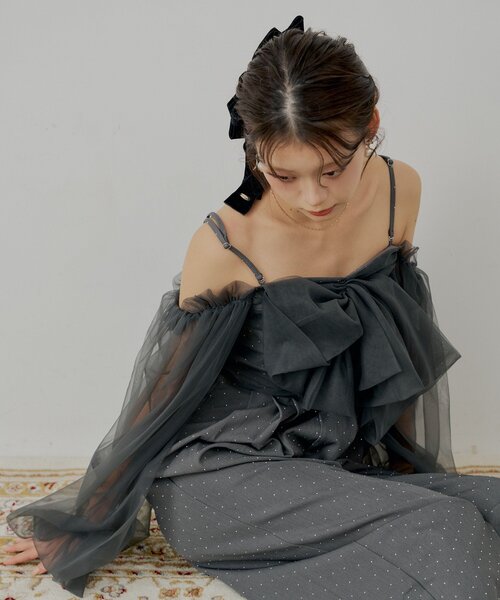 Chico（チコ）の「【SALON byChico】フロントリボンドッキングコンビネゾン/オケージョン（ドレス・レディース・ベージュ/ブラック系その他/ブラック/グレー系その他2・FREE）」の18枚目の写真