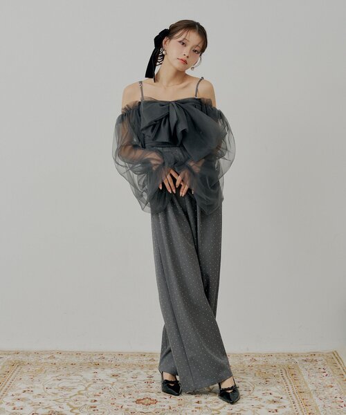 Chico（チコ）の「【SALON byChico】フロントリボンドッキングコンビネゾン/オケージョン（ドレス・レディース・ベージュ/ブラック系その他/ブラック/グレー系その他2・FREE）」の19枚目の写真