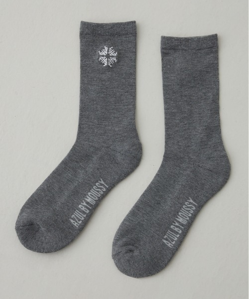 AZUL by moussy(アズールバイマウジー)の「1ポイント刺繍ロングソックス(ソックス/靴下・メンズ・ブラック/ホワイト/グレー・FREE)」の3枚目の写真