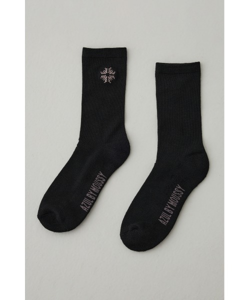 AZUL by moussy(アズールバイマウジー)の「1ポイント刺繍ロングソックス(ソックス/靴下・メンズ・ブラック/ホワイト/グレー・FREE)」の9枚目の写真