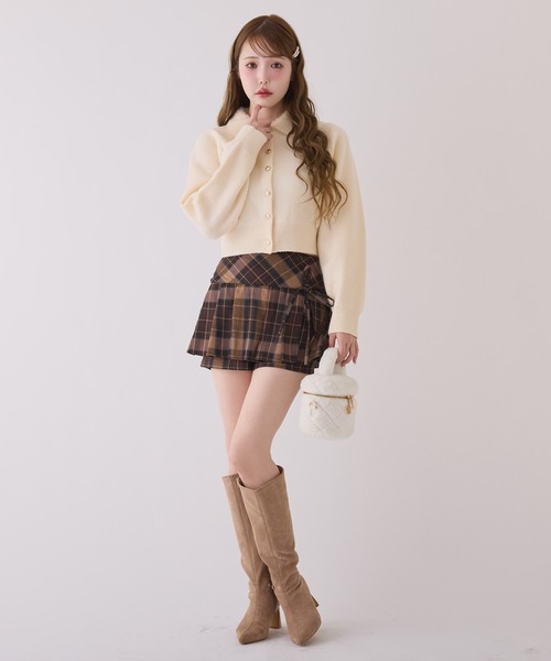 ポロ襟配色ニットカーディガン one after another NICE CLAUP（ワンアフターアナザーナイスクラップ