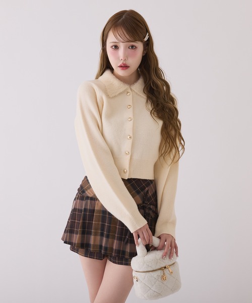 one after another NICE CLAUP（ワンアフターアナザーナイスクラップ）の「【新色追加】ポロ襟配色ニットカーディガン（ニット/セーター・レディース・ピンク/ブラウン/ブラック/アイボリー/ネイビー/ホワイト系その他/杢グレー・FREE）」の20枚目の写真