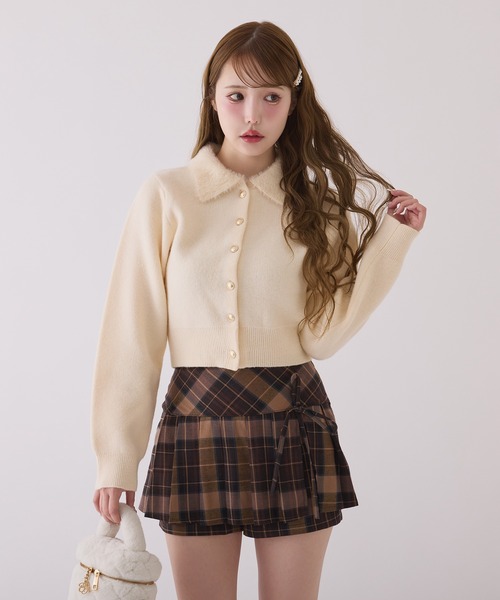 one after another NICE CLAUP（ワンアフターアナザーナイスクラップ）の「【新色追加】ポロ襟配色ニットカーディガン（ニット/セーター・レディース・ピンク/ブラウン/ブラック/アイボリー/ネイビー/ホワイト系その他/杢グレー・FREE）」の21枚目の写真