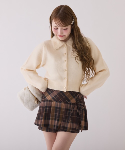 one after another NICE CLAUP（ワンアフターアナザーナイスクラップ）の「【新色追加】ポロ襟配色ニットカーディガン（ニット/セーター・レディース・ピンク/ブラウン/ブラック/アイボリー/ネイビー/ホワイト系その他/杢グレー・FREE）」の22枚目の写真