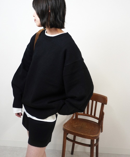 gossara(ゴサラ)の「アルパカタッチクルーネックPO(ニット/セーター・レディース・ブラウン/グレー/ベージュ/ブラック・FREE)」の2枚目の写真