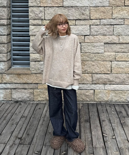 gossara(ゴサラ)の「アルパカタッチクルーネックPO(ニット/セーター・レディース・ブラウン/グレー/ベージュ/ブラック・FREE)」の6枚目の写真