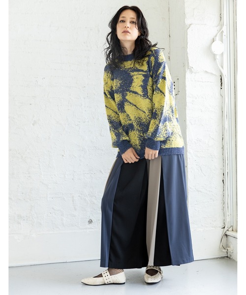 OSMOSIS（オズモーシス）の「ジャガードニットプルオーバー（ニット/セーター・レディース・ネイビー/ライトグレー/ブラック・ONE SIZE）」の7枚目の写真