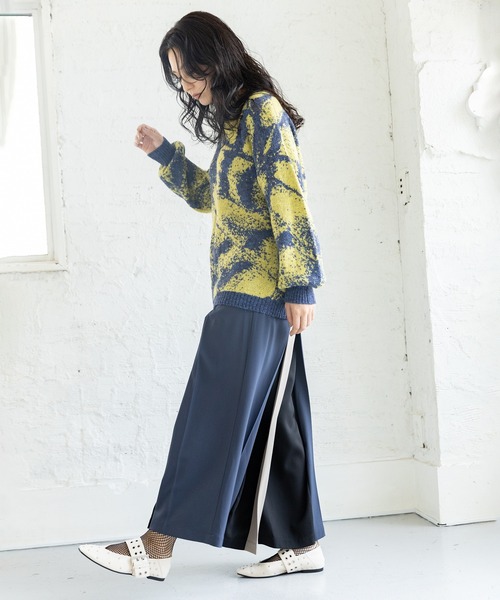 OSMOSIS（オズモーシス）の「ジャガードニットプルオーバー（ニット/セーター・レディース・ネイビー/ライトグレー/ブラック・ONE SIZE）」の8枚目の写真