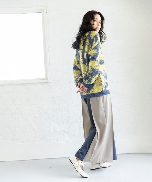 OSMOSIS（オズモーシス）の「ジャガードニットプルオーバー（ニット/セーター・レディース・ネイビー/ライトグレー/ブラック・ONE SIZE）」の10枚目の写真