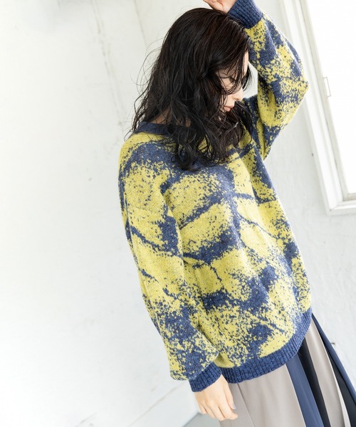 OSMOSIS（オズモーシス）の「ジャガードニットプルオーバー（ニット/セーター・レディース・ネイビー/ライトグレー/ブラック・ONE SIZE）」の13枚目の写真