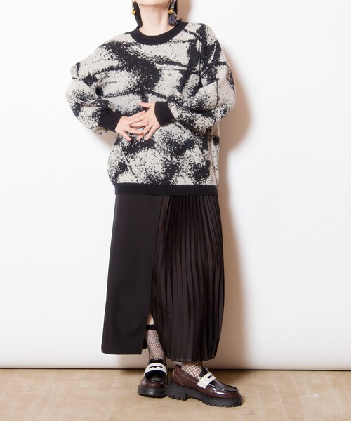 OSMOSIS（オズモーシス）の「ジャガードニットプルオーバー（ニット/セーター・レディース・ネイビー/ライトグレー/ブラック・ONE SIZE）」の18枚目の写真