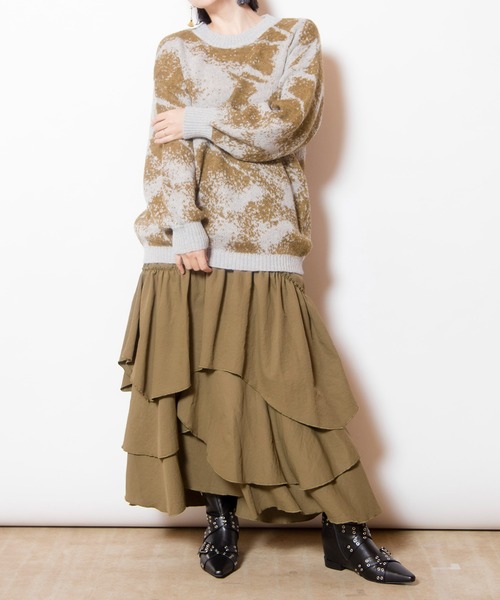 OSMOSIS（オズモーシス）の「ジャガードニットプルオーバー（ニット/セーター・レディース・ネイビー/ライトグレー/ブラック・ONE SIZE）」の21枚目の写真