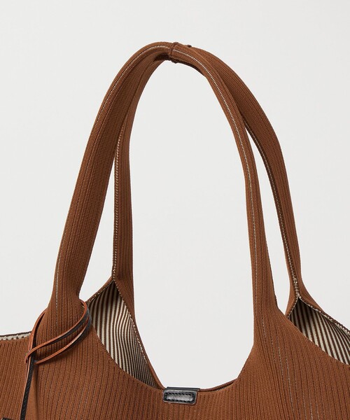 hALON（アーロン）の「＜hALON＞ストライプ ニット トートバッグL（トートバッグ・メンズ・ブラック/ブラウン系・FREE）」の6枚目の写真