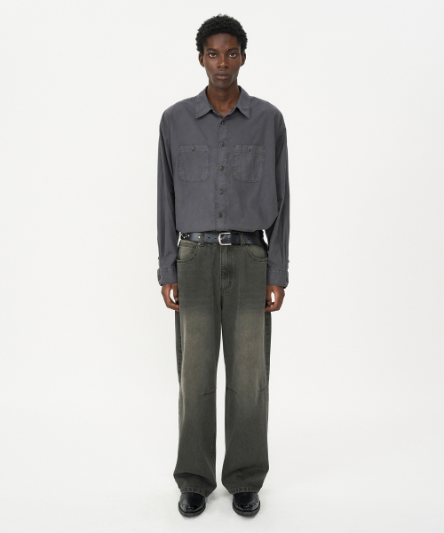INSILENCE(インサイロンス)の「ガーメントダイ ワークシャツ チャコール(シャツ/ブラウス・レディース・その他・SMALL/MEDIUM/LARGE)」の2枚目の写真