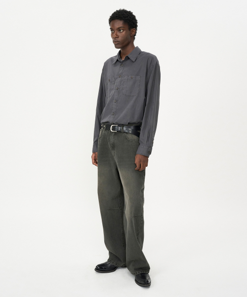 INSILENCE(インサイロンス)の「ガーメントダイ ワークシャツ チャコール(シャツ/ブラウス・レディース・その他・SMALL/MEDIUM/LARGE)」の3枚目の写真