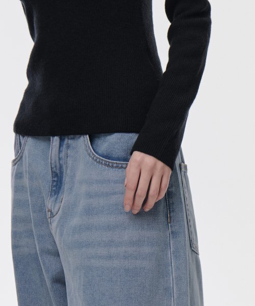 MUSINSA STANDARD WOMAN（ムシンサスタンダードウーマン）の「ウィメンズリブスリムクルーネックニット[ブラック]（ニット/セーター・レディース・その他・MEDIUM/LARGE/X-SMALL/SMALL）」の10枚目の写真