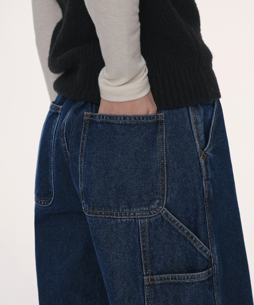 MUSINSA STANDARD WOMAN（ムシンサスタンダードウーマン）の「ウィメンズデニムワイドカーペンターパンツ[ミディアムインディゴ]（デニムパンツ・レディース・その他・26/27/28/29/30/24/25）」の6枚目の写真